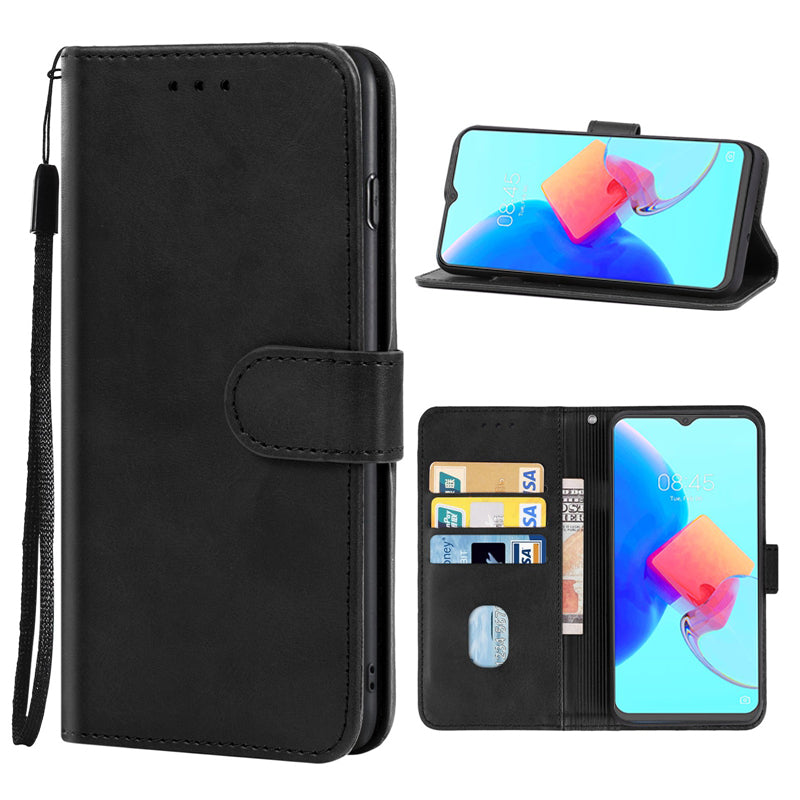 Calf Texture Phone Case for Tecno Spark 8P PU Leather Phone Wallet Stand Cover with Strap Calf Texture Phone Case for Tecno Spark 8P PU Leather Phone Wallet Stand Cover with Strap